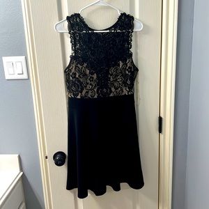 Black lace dress-nude chest covering